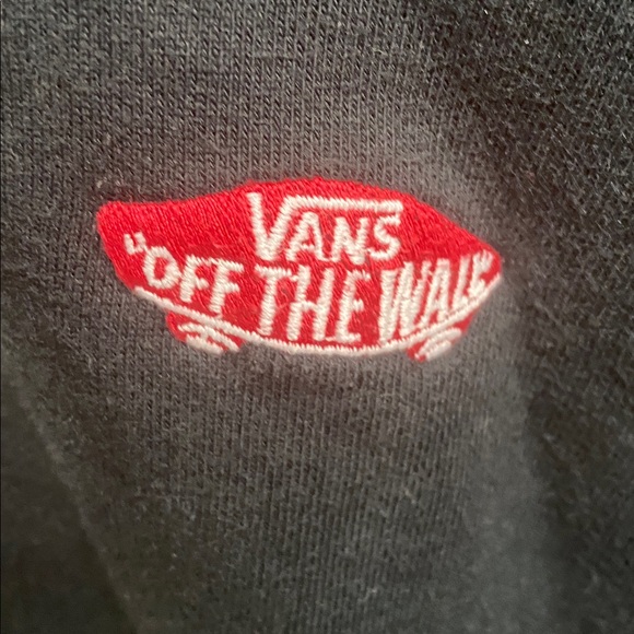 Vans “Off The Wall” Black Pullover Hoodie with Small Red Logo - Picture 4 of 6